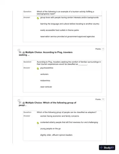 Tourism: The Business of Hospitality and Travel, 5th Edition Test Bank - Page 21 preview image