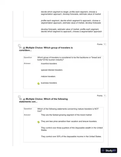 Tourism: The Business of Hospitality and Travel, 5th Edition Test Bank - Page 23 preview image