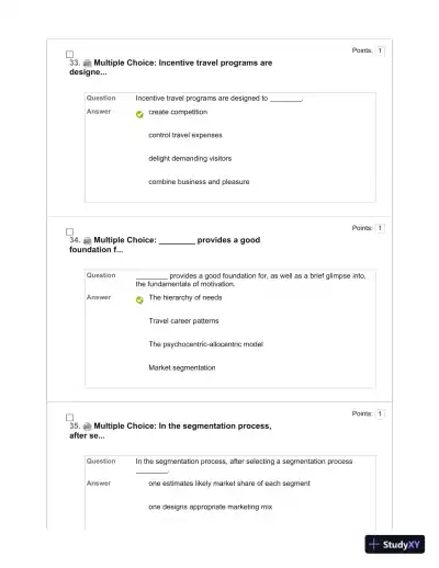 Tourism: The Business of Hospitality and Travel, 5th Edition Test Bank - Page 24 preview image