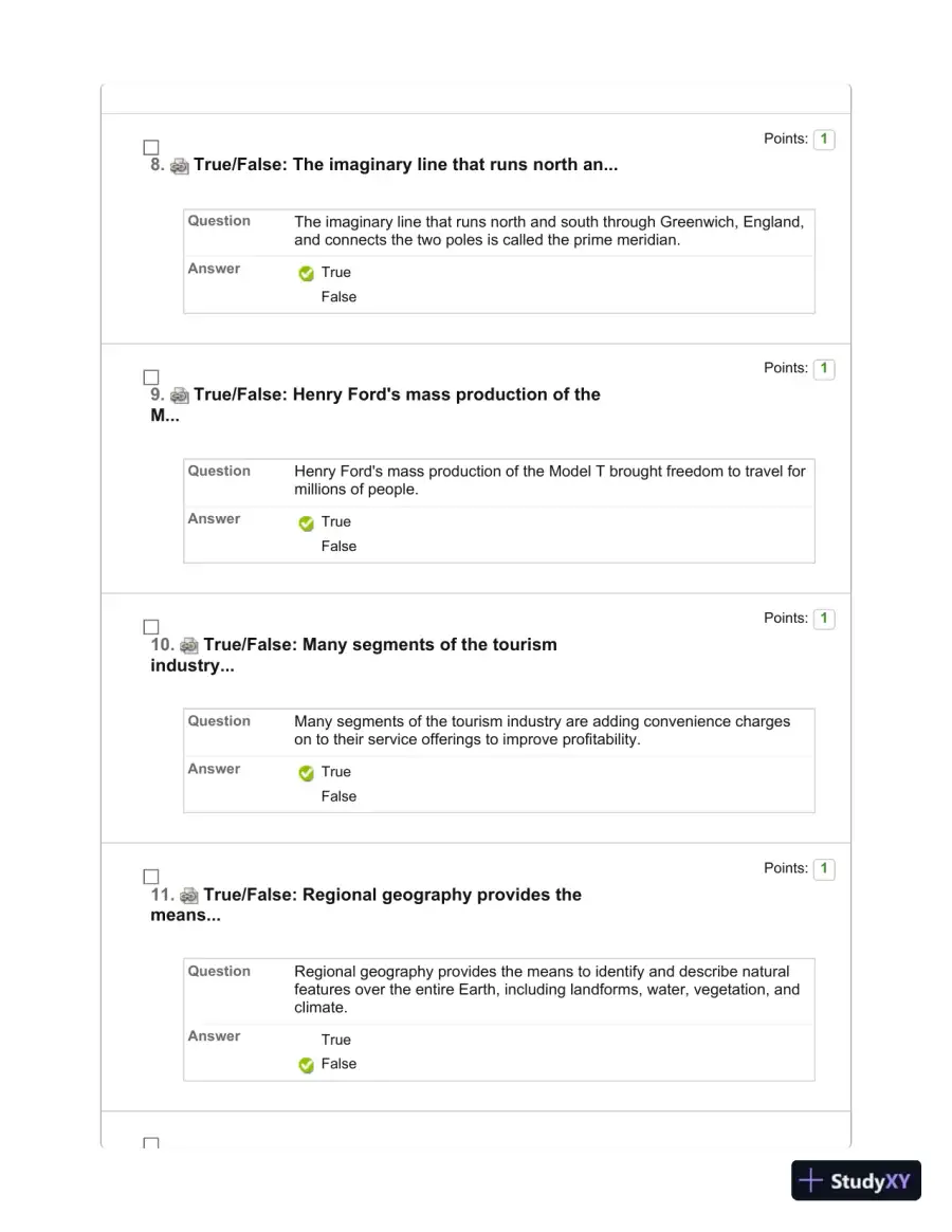 Tourism: The Business of Hospitality and Travel, 5th Edition Test Bank, page 4