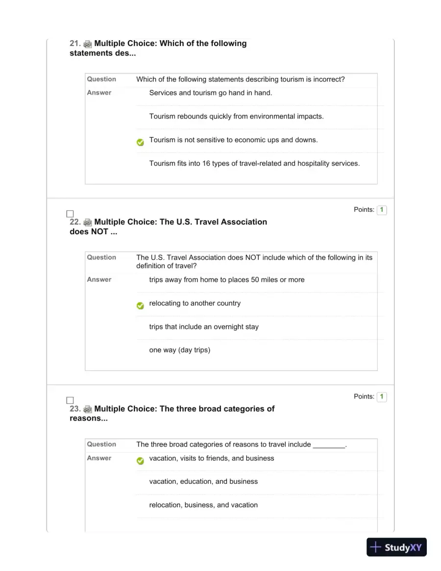 Tourism: The Business of Hospitality and Travel, 5th Edition Test Bank, page 7