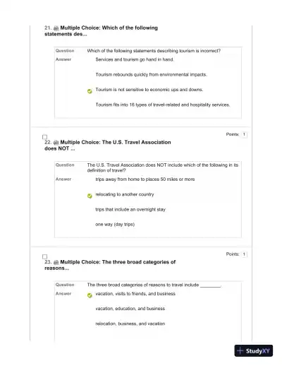Tourism: The Business of Hospitality and Travel, 5th Edition Test Bank - Page 7 preview image