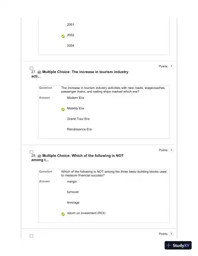 Tourism: The Business of Hospitality and Travel, 5th Edition Test Bank - Page 9 preview image