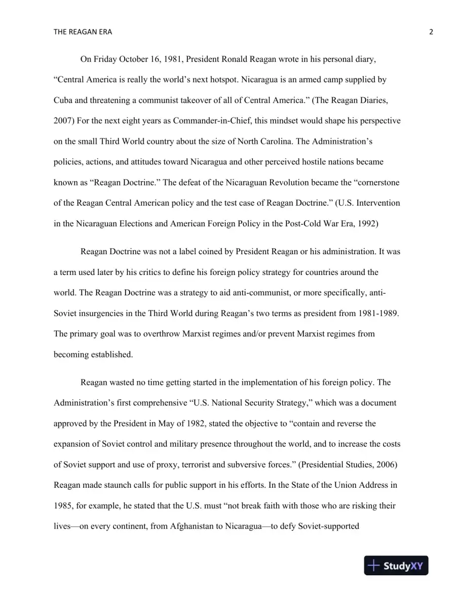 POL300- Contemporary International Problems The Reagan Era, page 3