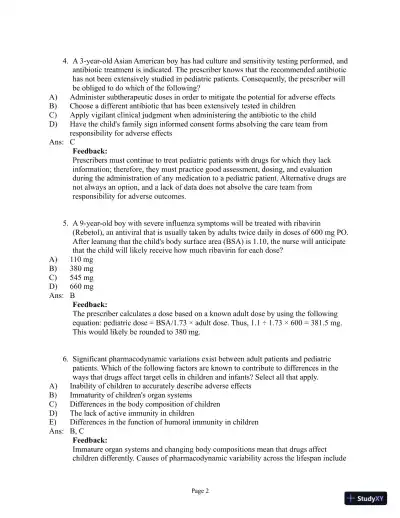 Abrams' Clinical Drug Therapy: Rationales for Nursing Practice, 11th Edition Test Bank - Page 10 preview image
