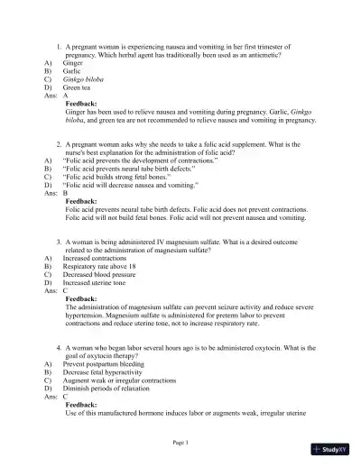 Abrams' Clinical Drug Therapy: Rationales for Nursing Practice, 11th Edition Test Bank - Page 16 preview image
