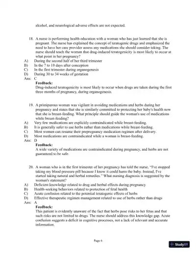 Abrams' Clinical Drug Therapy: Rationales for Nursing Practice, 11th Edition Test Bank - Page 21 preview image