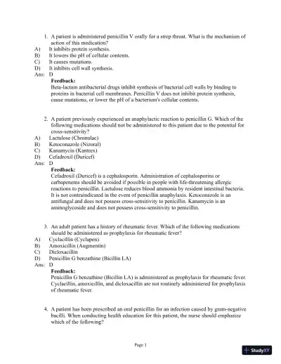 Abrams' Clinical Drug Therapy: Rationales for Nursing Practice, 11th Edition Test Bank - Page 23 preview image