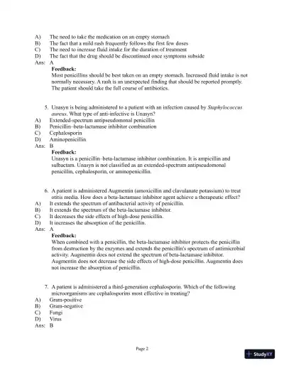 Abrams' Clinical Drug Therapy: Rationales for Nursing Practice, 11th Edition Test Bank - Page 24 preview image