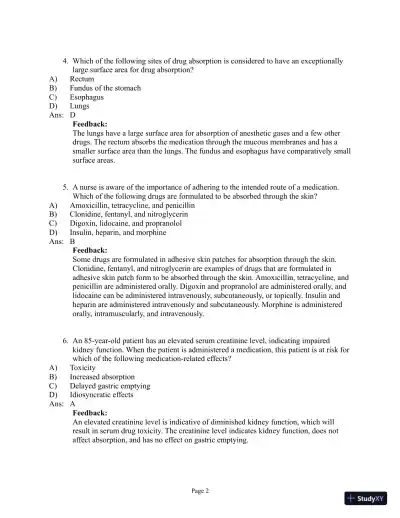 Abrams' Clinical Drug Therapy: Rationales for Nursing Practice, 11th Edition Test Bank - Page 3 preview image
