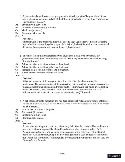 Abrams' Clinical Drug Therapy: Rationales for Nursing Practice, 11th Edition Test Bank - Page 30 preview image