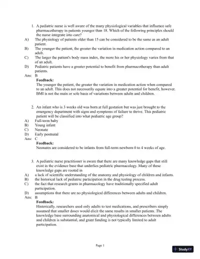 Abrams' Clinical Drug Therapy: Rationales for Nursing Practice, 11th Edition Test Bank - Page 9 preview image