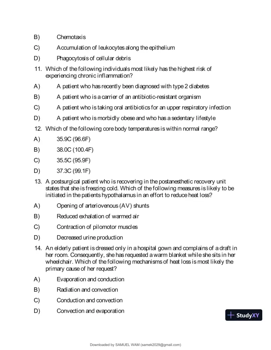 Test Bank for Applied Pathophysiology: A Conceptual Approach to the Mechanisms of Disease, 3rd Edition (Chapters 1-18), page 15