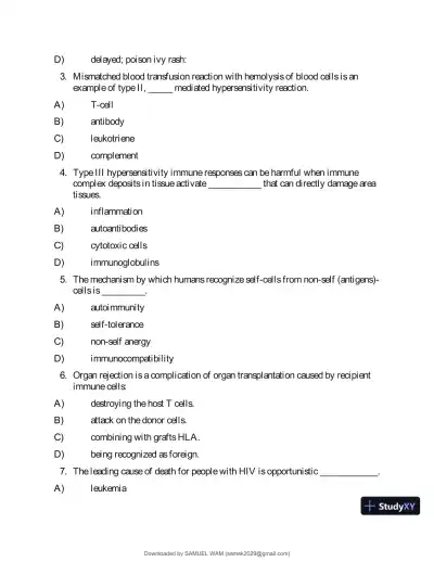 Test Bank for Applied Pathophysiology: A Conceptual Approach to the Mechanisms of Disease, 3rd Edition (Chapters 1-18) - Page 19 preview image