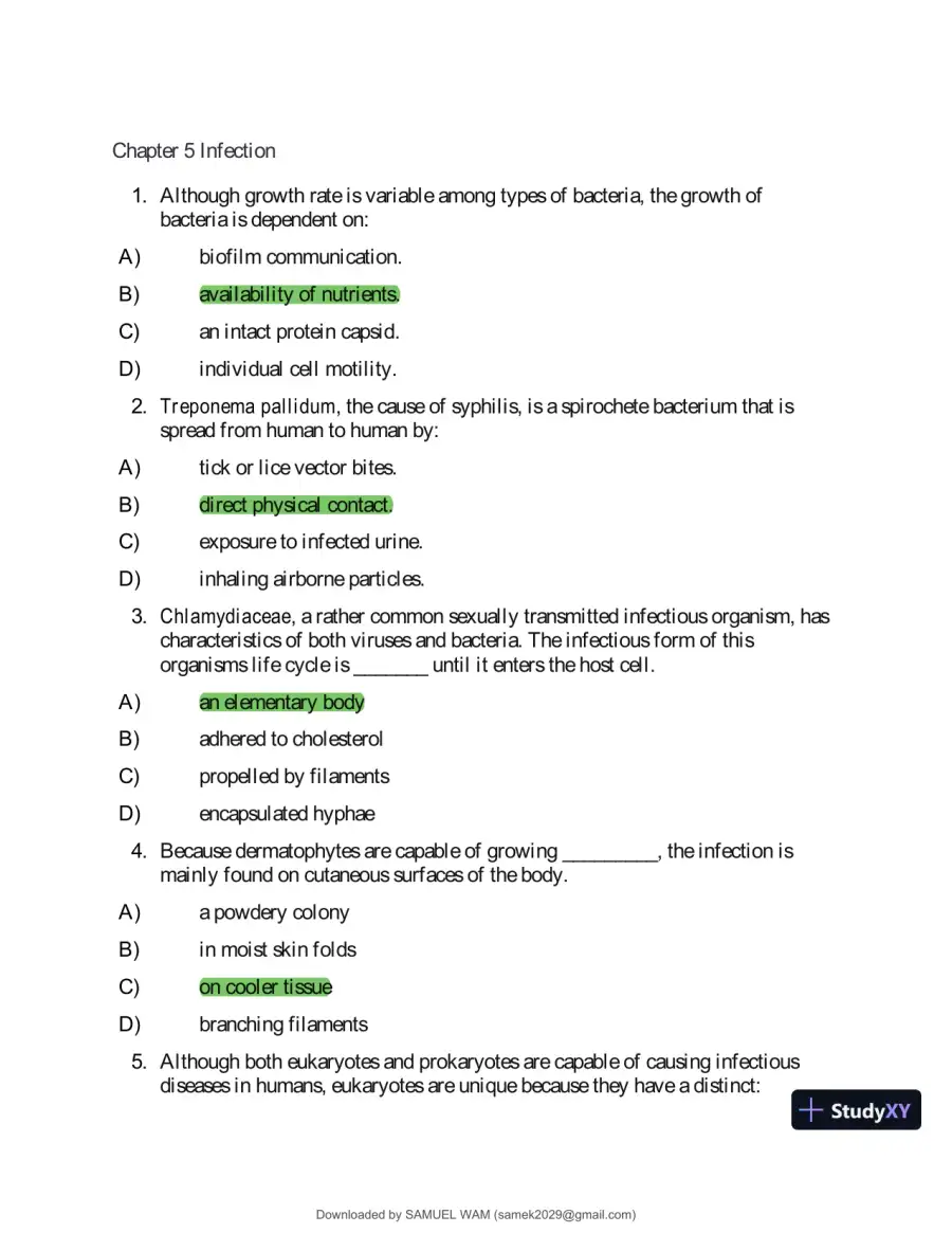 Test Bank for Applied Pathophysiology: A Conceptual Approach to the Mechanisms of Disease, 3rd Edition (Chapters 1-18), page 24