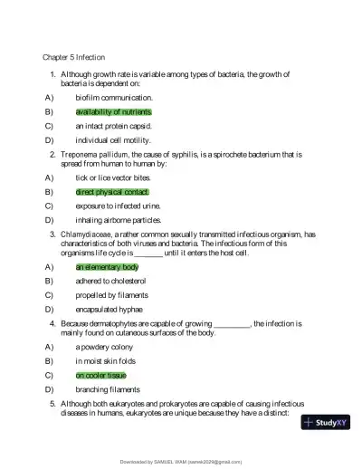 Test Bank for Applied Pathophysiology: A Conceptual Approach to the Mechanisms of Disease, 3rd Edition (Chapters 1-18) - Page 24 preview image