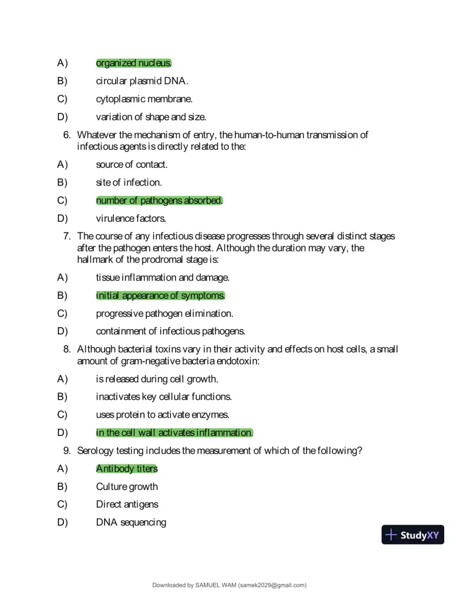 Test Bank for Applied Pathophysiology: A Conceptual Approach to the Mechanisms of Disease, 3rd Edition (Chapters 1-18), page 25