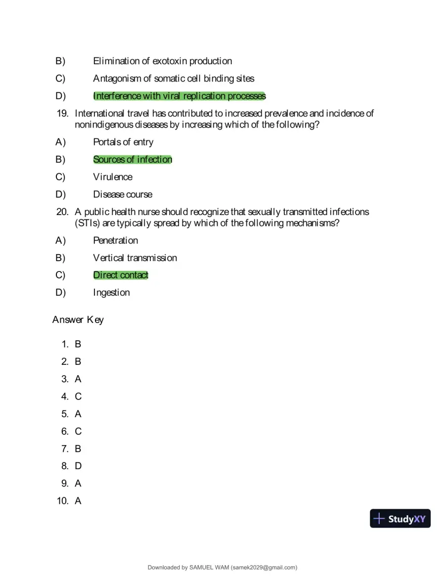 Test Bank for Applied Pathophysiology: A Conceptual Approach to the Mechanisms of Disease, 3rd Edition (Chapters 1-18), page 28