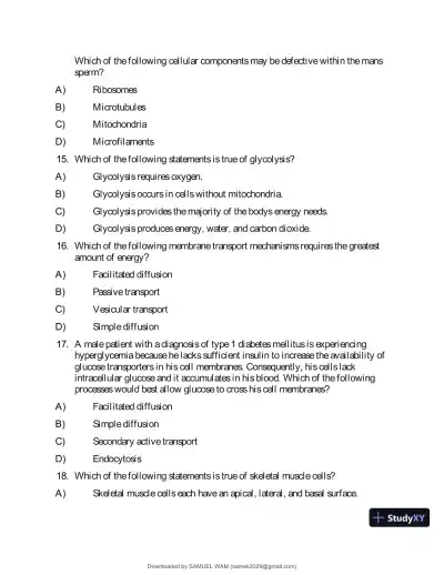 Test Bank for Applied Pathophysiology: A Conceptual Approach to the Mechanisms of Disease, 3rd Edition (Chapters 1-18) - Page 5 preview image