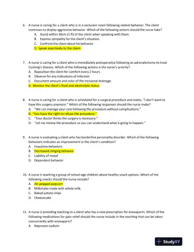 2019, 2023-2024 ATI RN Comp Predictor With Answers (177 Solved Questions) - Page 4 preview image