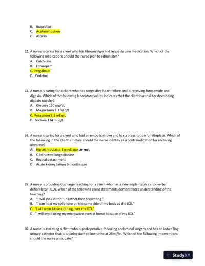2019, 2023-2024 ATI RN Comp Predictor With Answers (177 Solved Questions) - Page 5 preview image