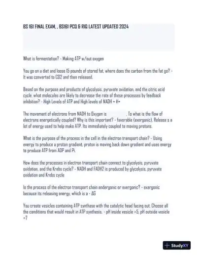 2024 BS161 Comprehensive Final Exam With Answers (1043 Solved Questions) - Page 1 preview image