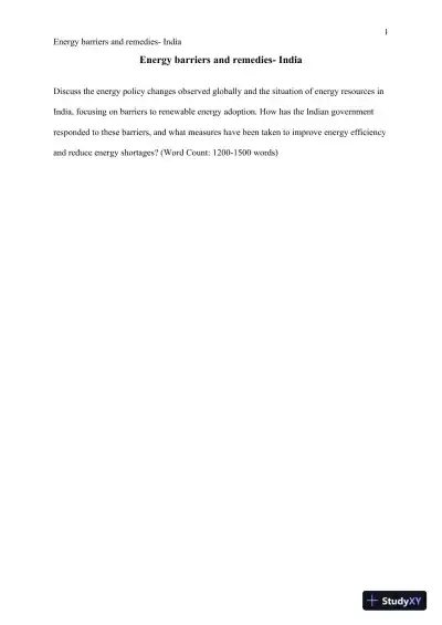 Energy barriers and remedies- India - Page 1 preview image
