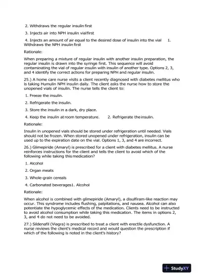 2020 HESI Pharmacology Version 1 With Answers (100 Solved Questions) - Page 11 preview image