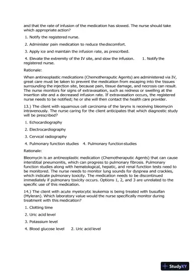 2020 HESI Pharmacology Version 1 With Answers (100 Solved Questions) - Page 6 preview image