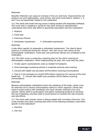 2020 HESI Pharmacology Version 1 With Answers (100 Solved Questions) - Page 7 preview image