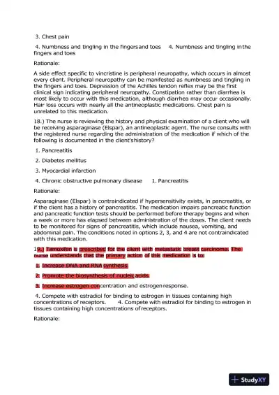 2020 HESI Pharmacology Version 1 With Answers (100 Solved Questions) - Page 8 preview image