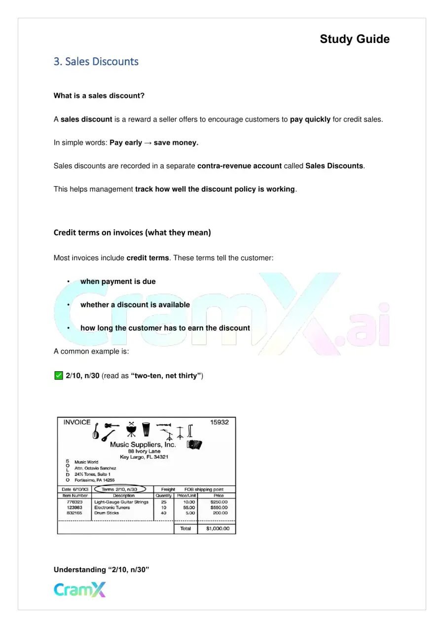 Accounting Principles I – Accounting for a Merchandising Company, page 6