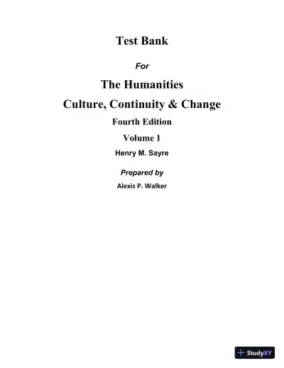 Test Bank For Humanities, The: Culture, Continuity, and Change, Volume 1, 4th Edition - Page 1 preview image