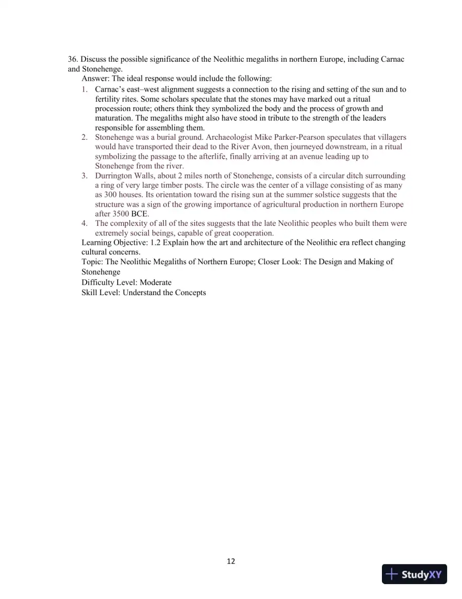 Test Bank For Humanities, The: Culture, Continuity, and Change, Volume 1, 4th Edition, page 15