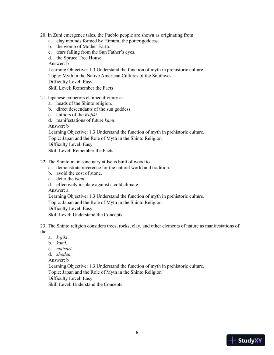 Test Bank For Humanities, The: Culture, Continuity, and Change, Volume 1, 4th Edition, page 9