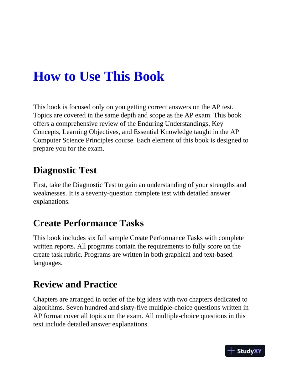 AP Computer Science Principles Premium, 2024: 6 Practice Tests + Comprehensive Review (2024), page 12