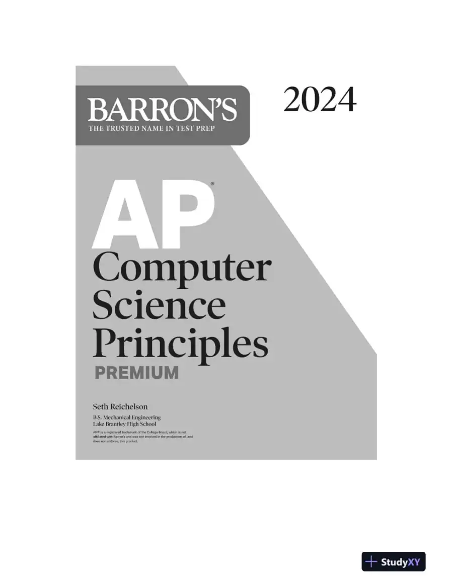 AP Computer Science Principles Premium, 2024: 6 Practice Tests + Comprehensive Review (2024), page 3