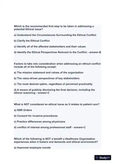 2024 FACHE Healthcare Assessment Week1 Exam With Answers (207 Solved Questions) - Page 15 preview image