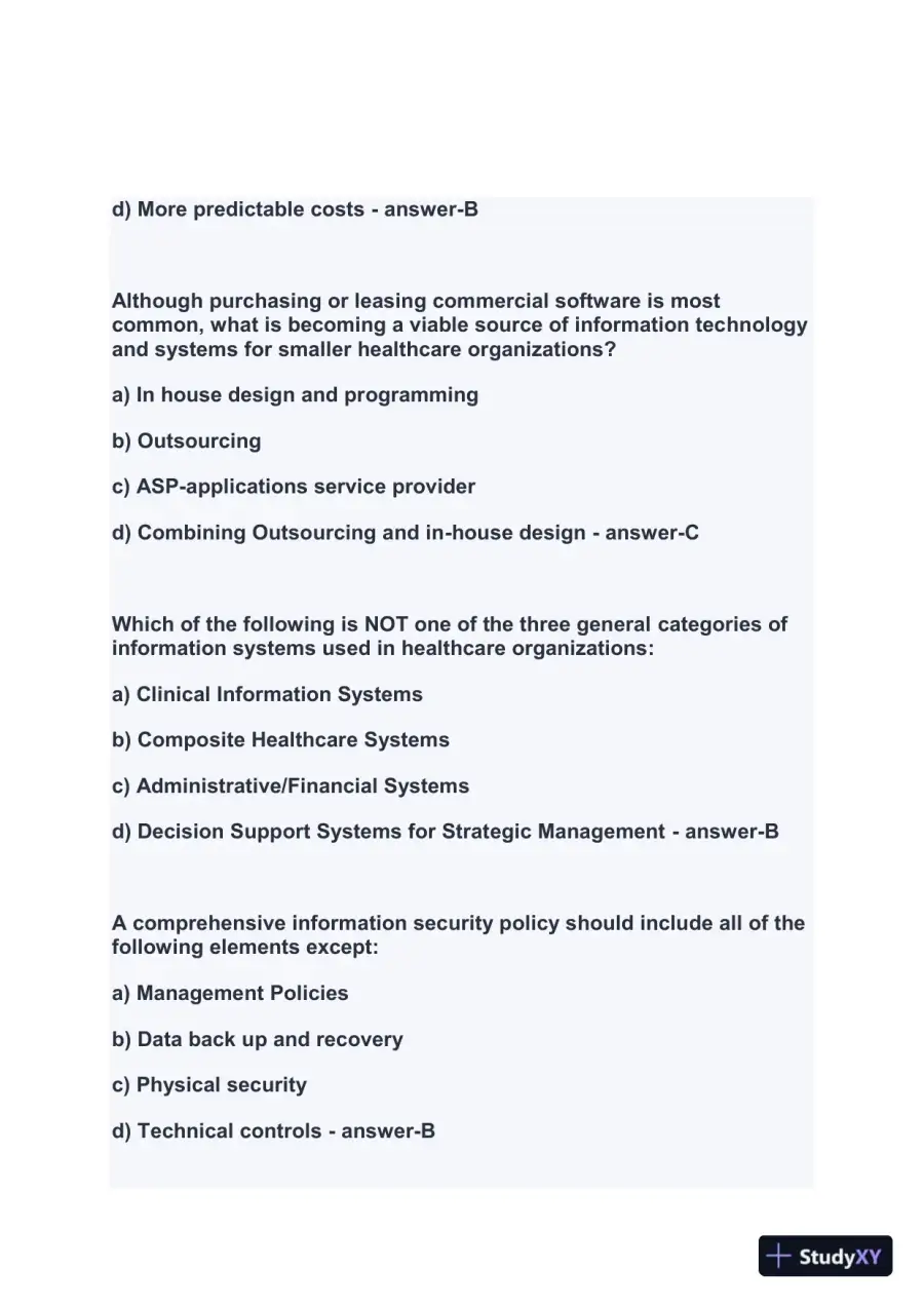 2024 FACHE Healthcare Assessment Week1 Exam With Answers (207 Solved Questions), page 4