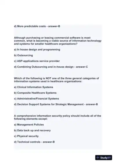 2024 FACHE Healthcare Assessment Week1 Exam With Answers (207 Solved Questions) - Page 4 preview image