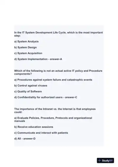2024 FACHE Healthcare Assessment Week1 Exam With Answers (207 Solved Questions) - Page 6 preview image