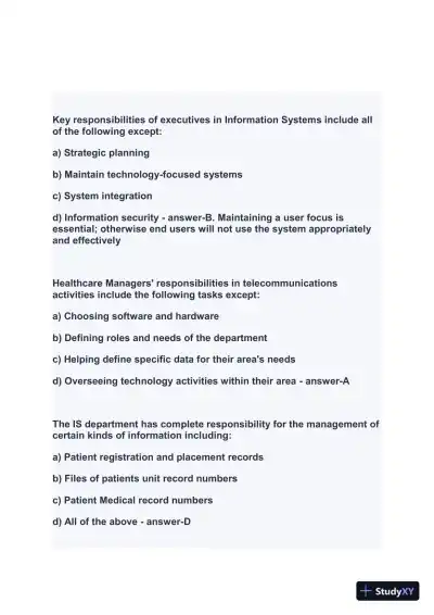 2024 FACHE Healthcare Assessment Week1 Exam With Answers (207 Solved Questions) - Page 9 preview image