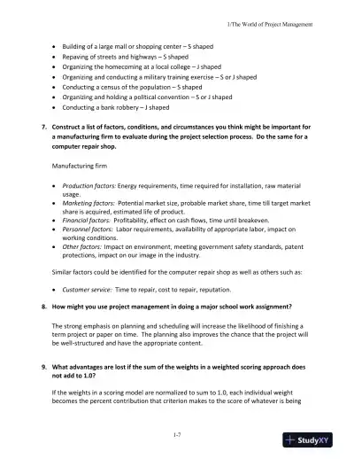 Project Management In Practice, Sixth Edition Solution Manual - Page 8 preview image