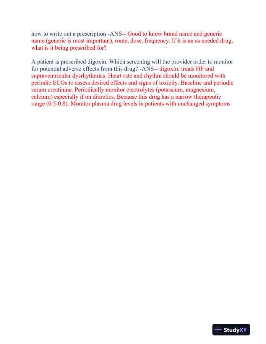 2023-2024 MSN571 Pharmacology Midterm Final Exam With Answers (258 Solved Questions), page 3