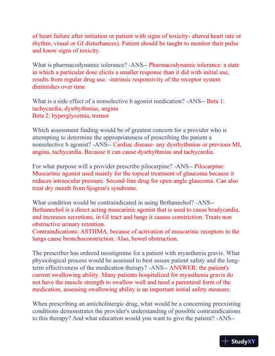 2023-2024 MSN571 Pharmacology Midterm Final Exam With Answers (258 Solved Questions), page 4