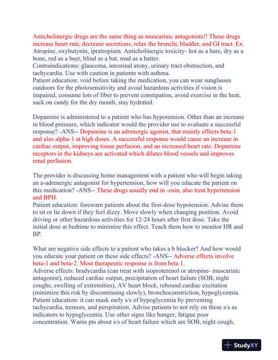 2023-2024 MSN571 Pharmacology Midterm Final Exam With Answers (258 Solved Questions), page 5