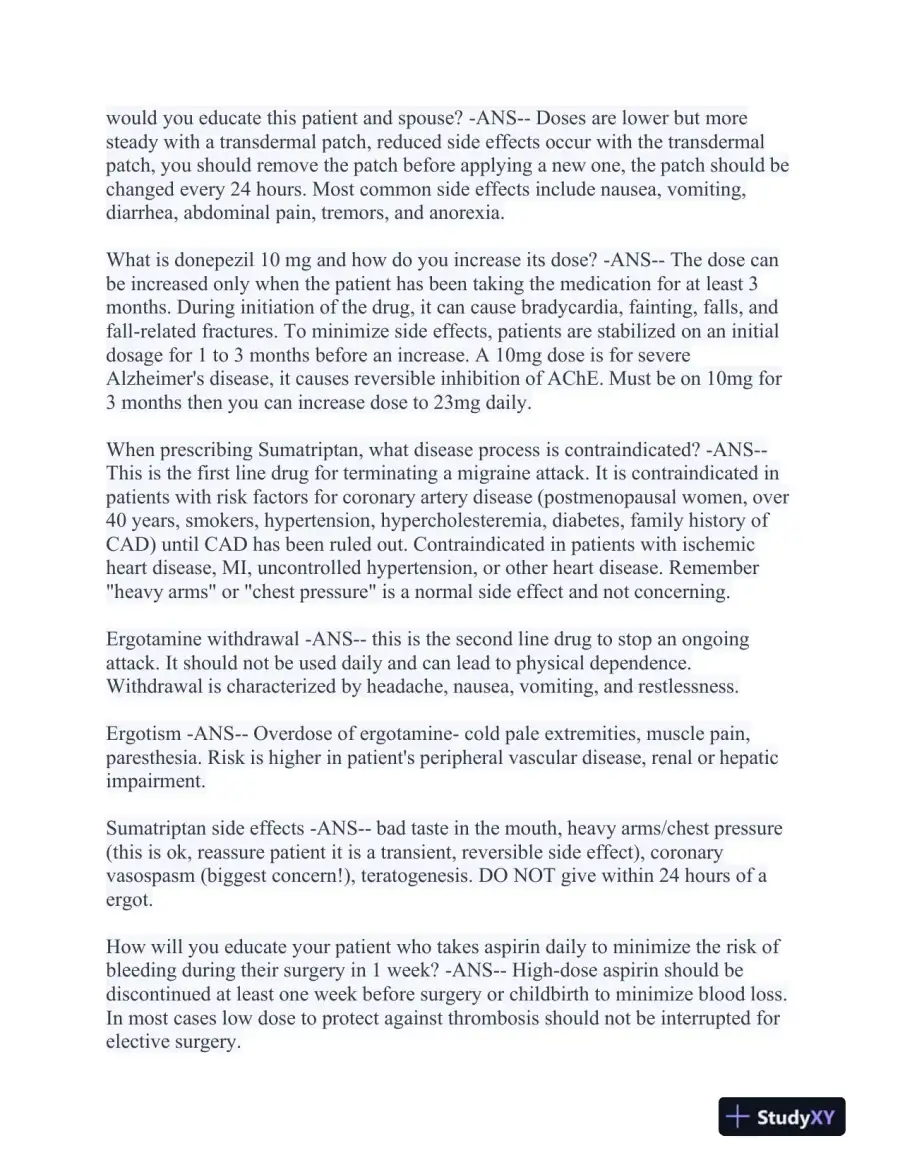 2023-2024 MSN571 Pharmacology Midterm Final Exam With Answers (258 Solved Questions), page 8