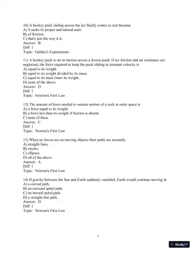 Test Bank for Conceptual Physics, 12th Edition - Page 10 preview image