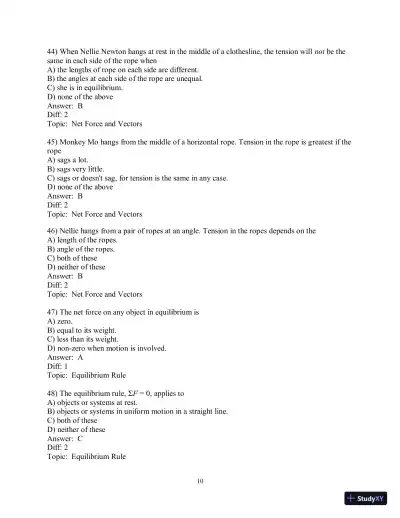 Test Bank for Conceptual Physics, 12th Edition - Page 17 preview image
