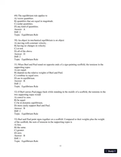 Test Bank for Conceptual Physics, 12th Edition - Page 18 preview image